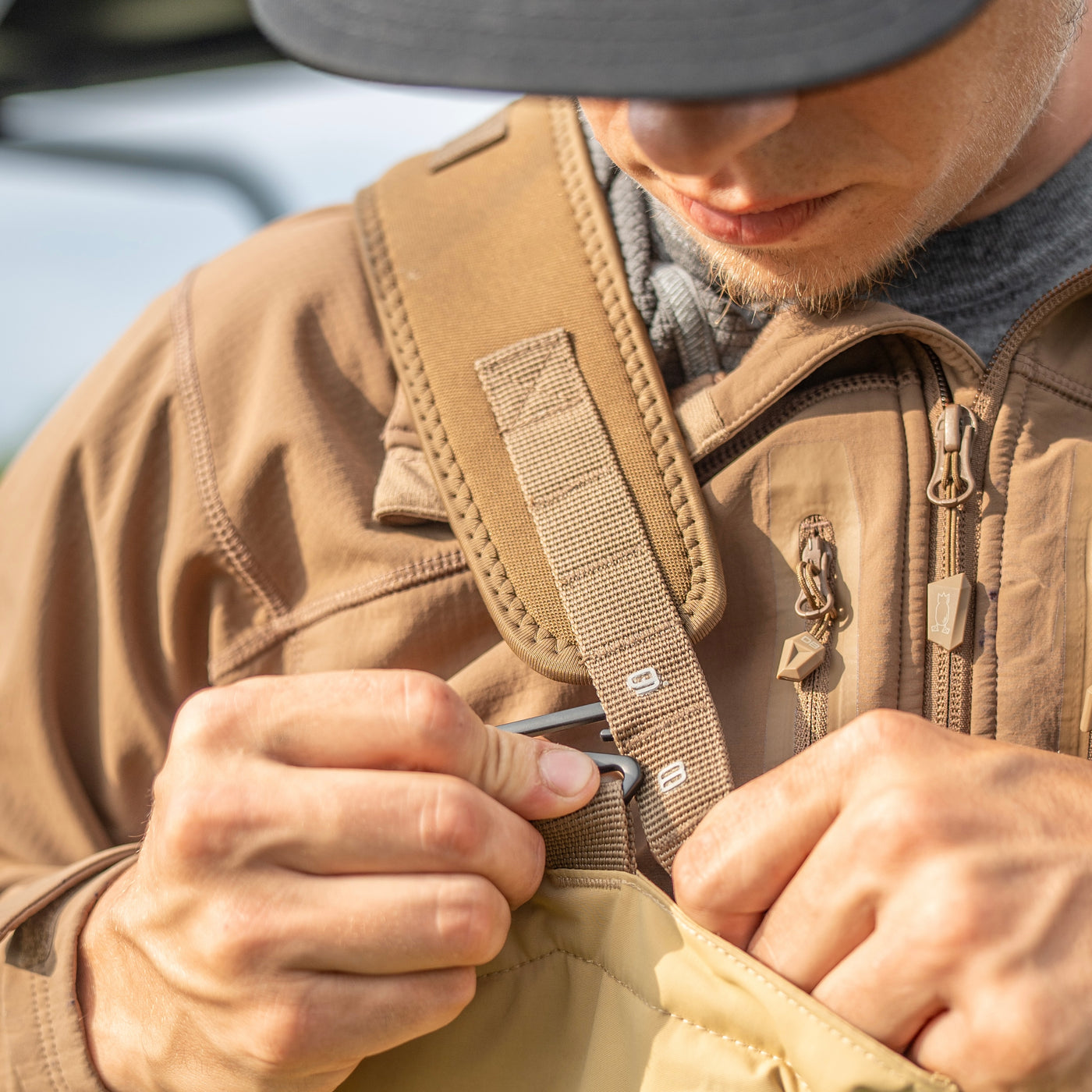 Zip Duck Hunting Waders - Field Tan