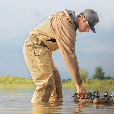 Zip Duck Hunting Waders - Field Tan