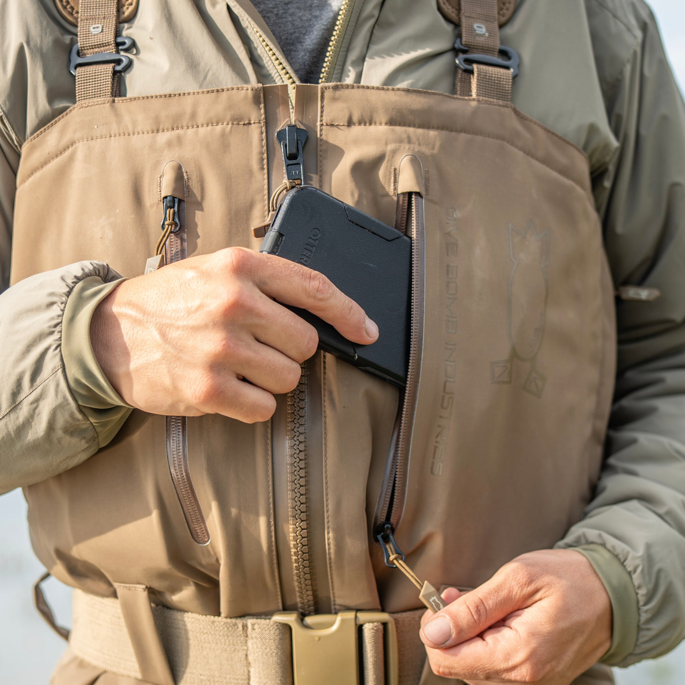 Zip Duck Hunting Waders - Otter Brown