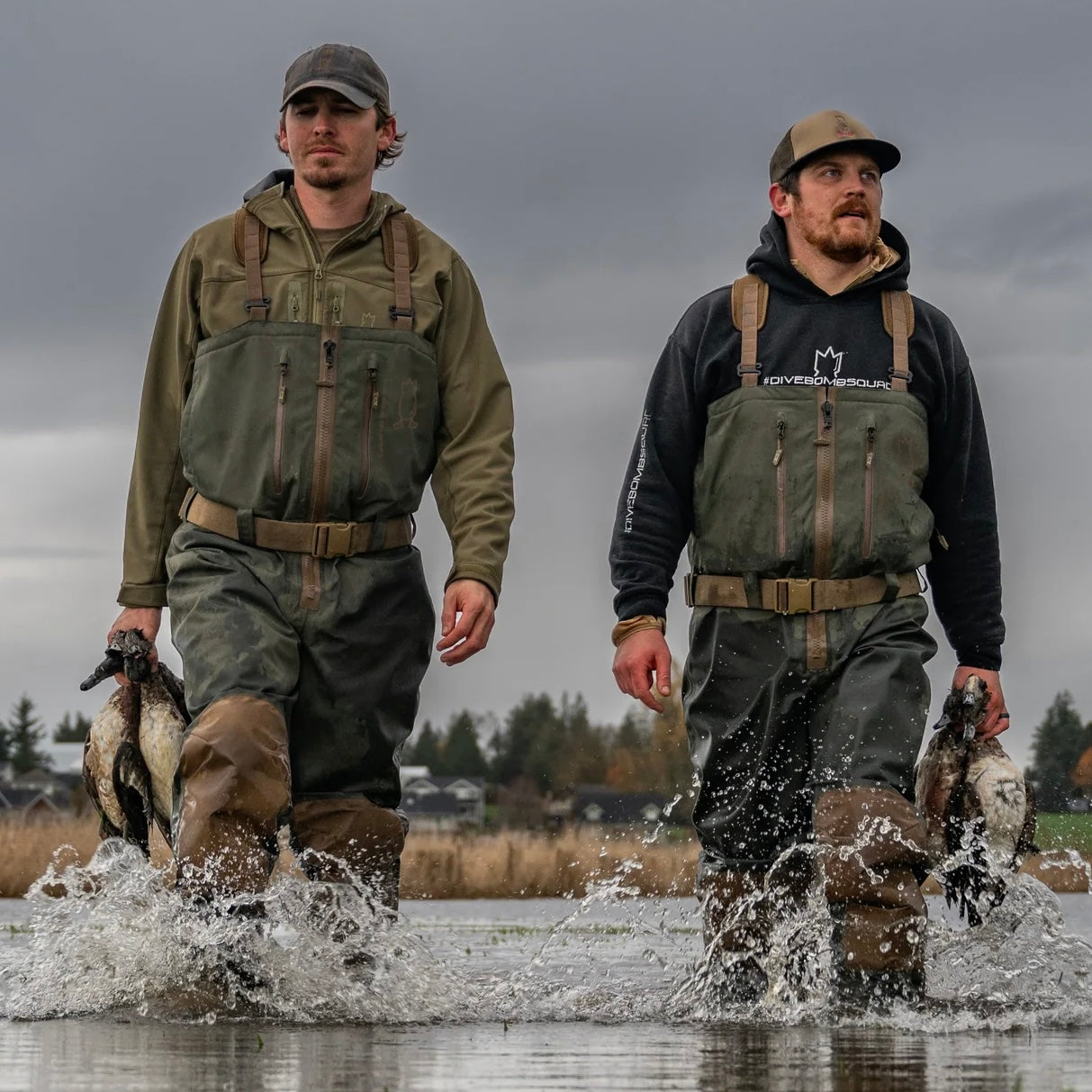 Zip Duck Hunting Waders - Covert Green