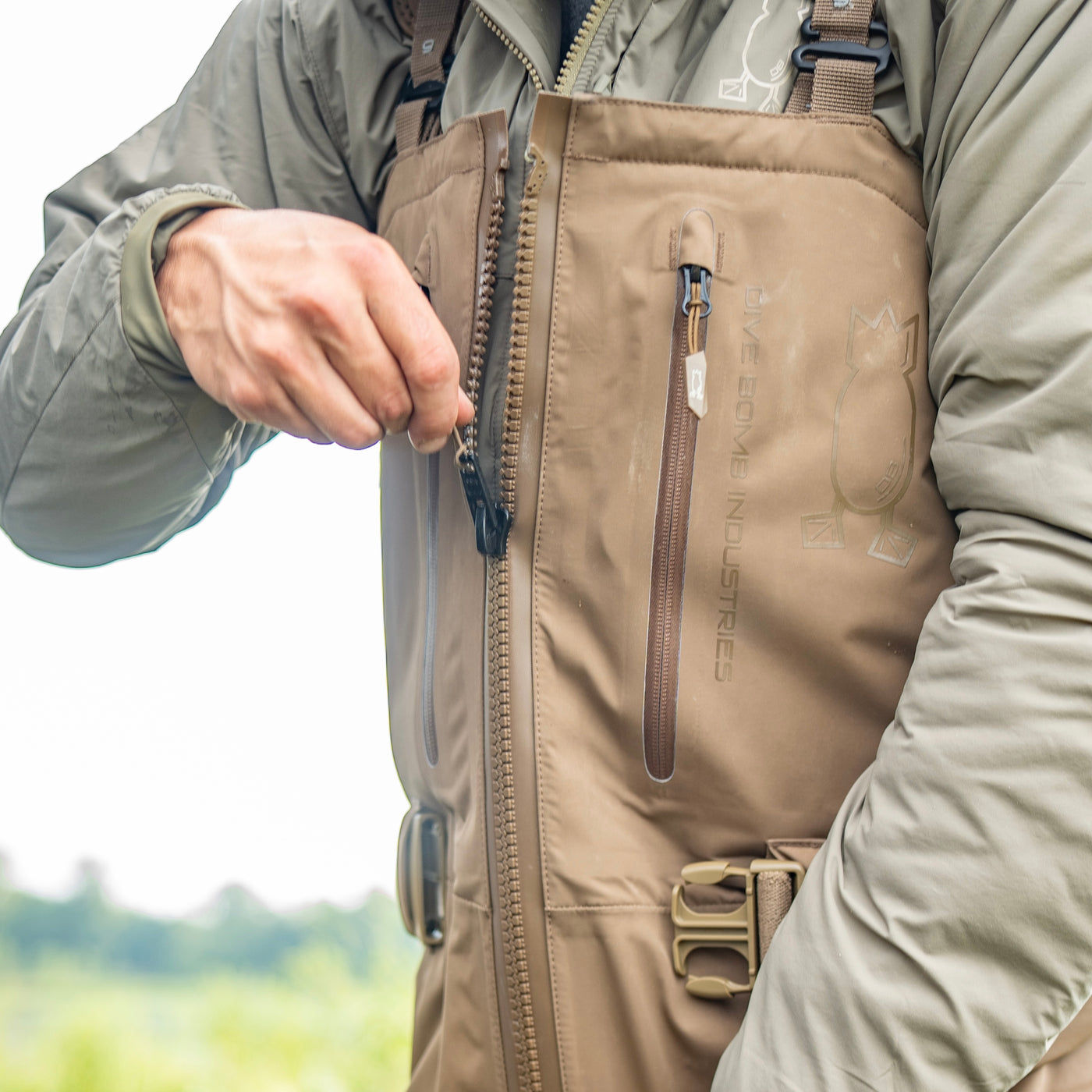 Zip Duck Hunting Waders - Otter Brown