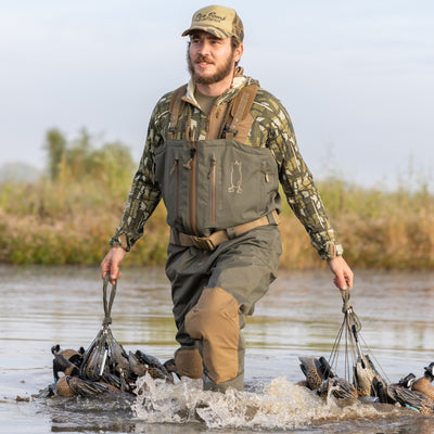 Zip Duck Hunting Waders - Covert Green