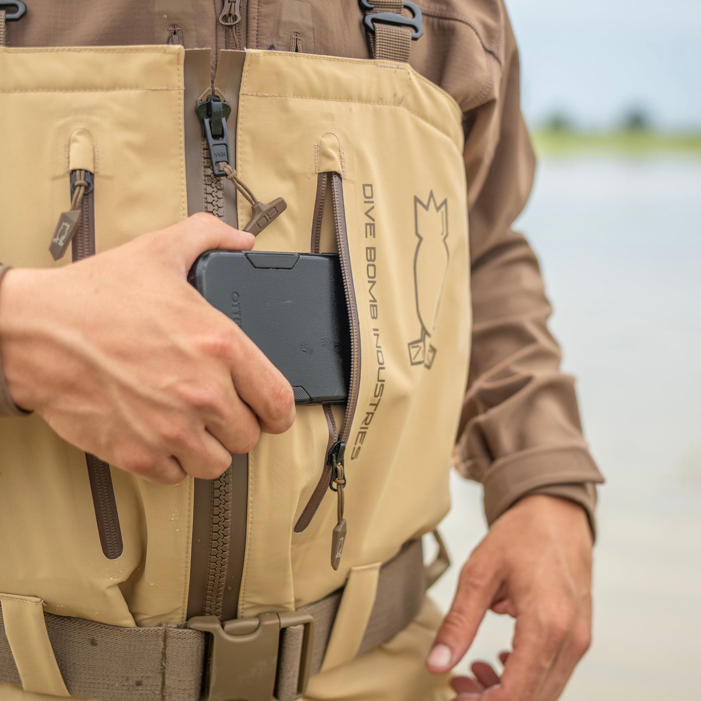 Zip Duck Hunting Waders - Field Tan