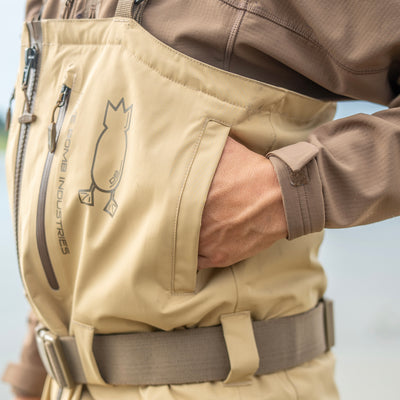 Zip Duck Hunting Waders - Field Tan