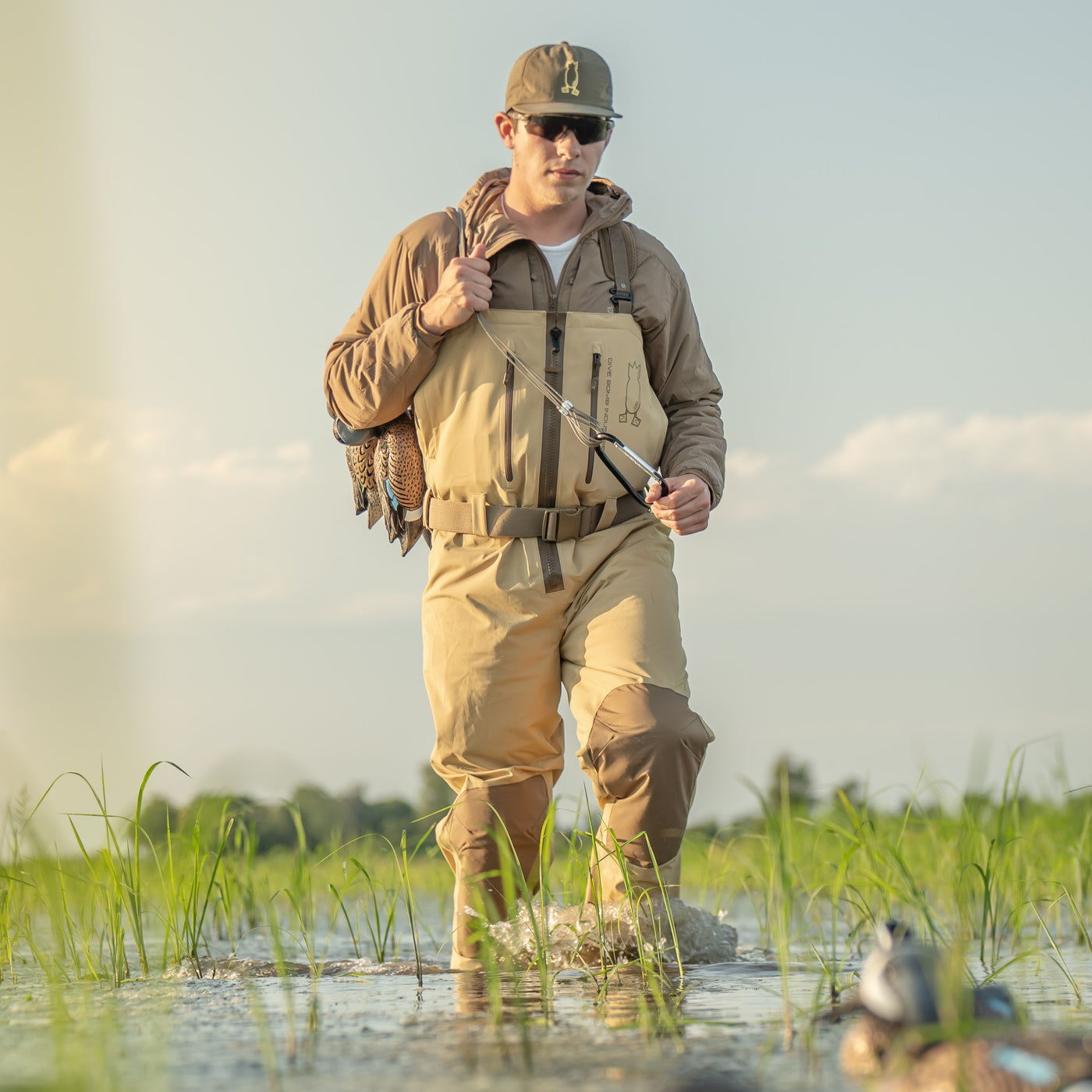 Zip Duck Hunting Waders - Field Tan