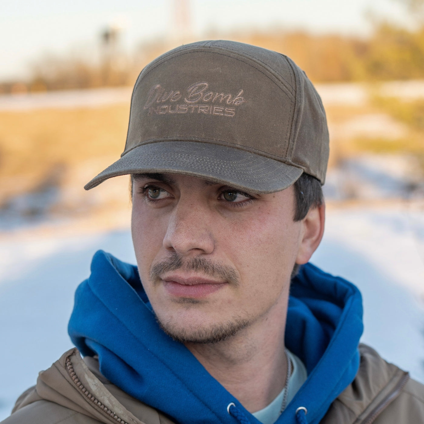 Script Text Frontier Waxed Hat