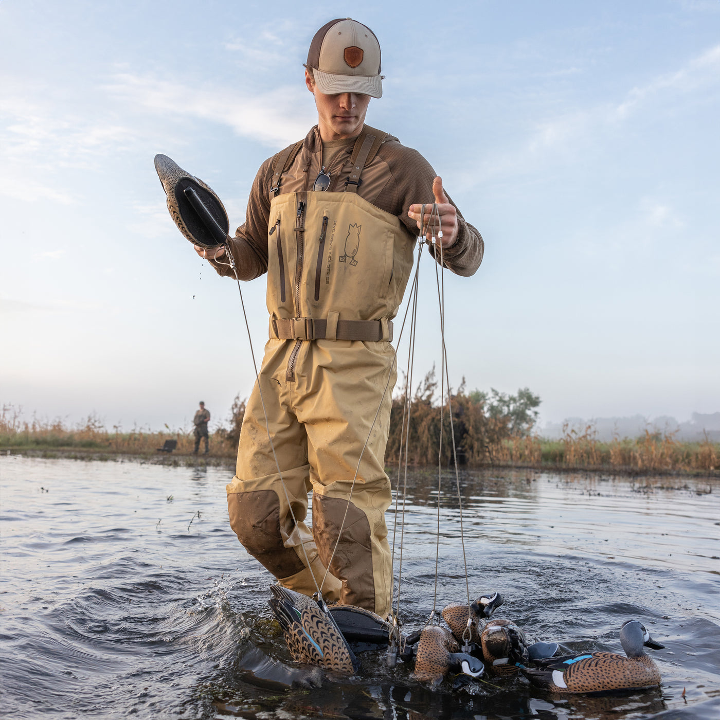 Zip Duck Hunting Waders - Field Tan